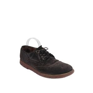 Franceschetti Mens Suede Geometric Textured Laced Casual Shoes Brown Size EUR 45